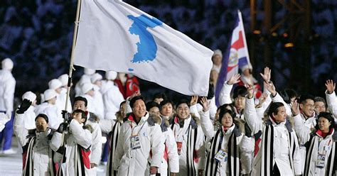 north south korea  march   flag   olympics