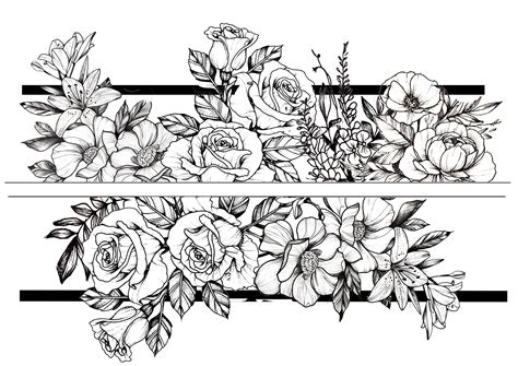 art flower band tattoo drawing