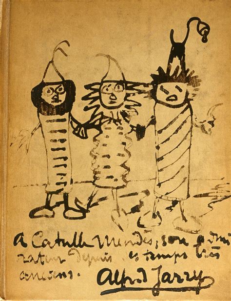 Pen And Ink Drawing And Inscription To Catulle Mendès Alfred Jarry