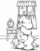 Coloring Pages Bear Care Bed Bears Time Color Print Printable Bedtime Kids Animals Disney Sheets Quote Books Printables Popular Library sketch template
