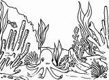 Reef Coral Coloring Pages Barrier Great Fish Ecosystem Ocean Octopus Sea Drawing Grassland Plants Habitat Waiting Reefs Color Drawings Printable sketch template