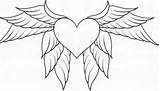 Heart Wings Tattoo Tattoos Designs Coloring Pages Roses Awesome Cross Meaning sketch template