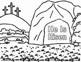 Risen Tomb Resurrection Empty Template Lesson Pascua sketch template