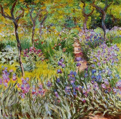 Oil Painting Reproduction Of Monet The Iris Garden At Giverny