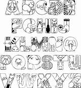 Alphabet Coloring Pages Animal Letters Crazy Animals Printable Abc Drawing Color Zoo Letter Alphabets Colorthealphabet Kids Print Colouring Draw Adults sketch template