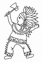 Coloring Indians sketch template