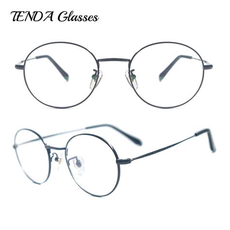 men ultra light pure titanium eyeglass frames vintage eyewear round