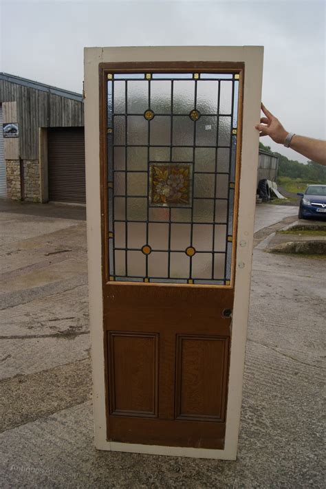 Antiques Atlas Painted And Leaded Glass Door