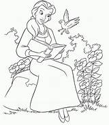Belle Coloring Pages Princess Disney sketch template