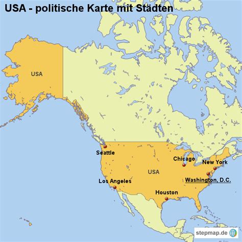 landkarte usa politische karte mit staedten von laenderkarte