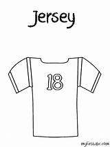Jersey Coloring Pages Football Printable Jerseys Sport Sports Clipart Uniform Nfl Baseball Line Template Basketball Colouring Color Print Getcolorings Library sketch template
