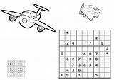 Coloring Airplanes Sudoku Large Edupics sketch template