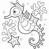 Seahorse Coloring Pages Printable Print Sea Kids Seahorses Horse Horses sketch template