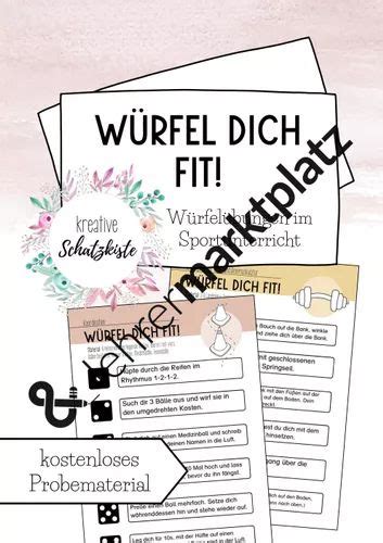 wuerfel dich fit unterrichtsmaterial fuer das fach sport