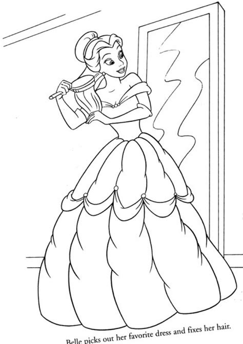 belle disney princess coloring pages printable