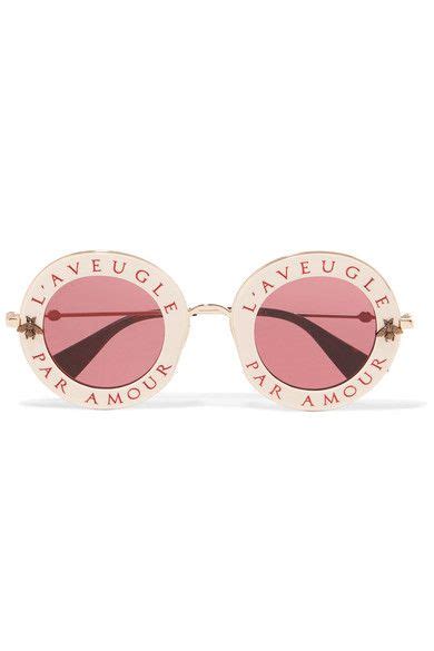 gucci round frame acetate and gold tone sunglasses net a porter