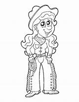 Cowgirl Coloring Kids sketch template