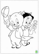 Coloring Pages Porky Pig Cartoons Dinokids Leghorn Foghorn Print Colouring Popular Close sketch template