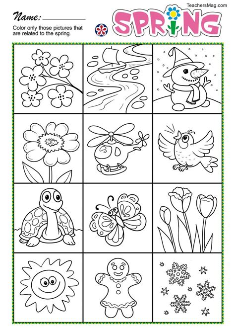 spring themed worksheets  preschool  teachersmagcom