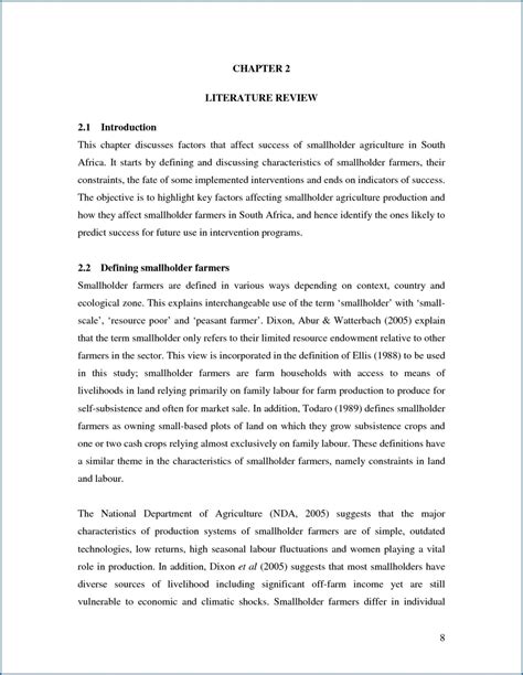 literature review format template