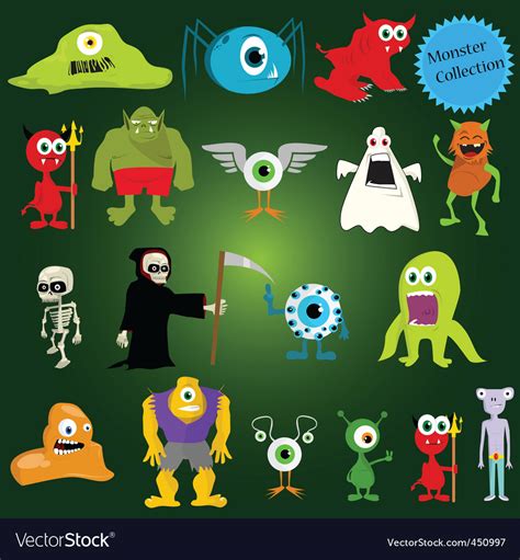 halloween monsters royalty  vector image vectorstock