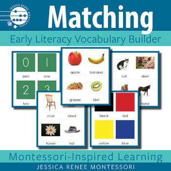 montessori matching cards  real images  reading  vocabulary
