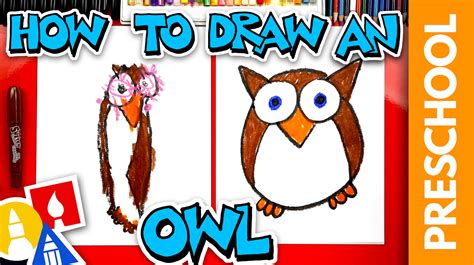draw  funny cartoon owl preschool