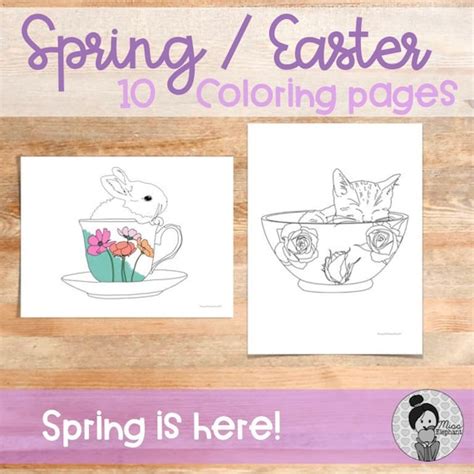 easter coloring pages etsy