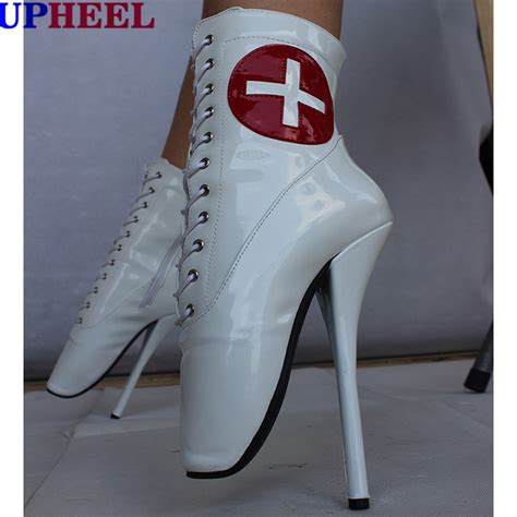 upheel 18cm heel extreme high heel 7 ballet shoe sexy fetish white