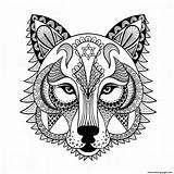 Coloring Wolf Pages Adults Adult Vector Printable Print Mask Mascot Amulet Ethnic Zentangled Ornamental Sheets Dreamstime Everfreecoloring Skull Sugar Animal sketch template