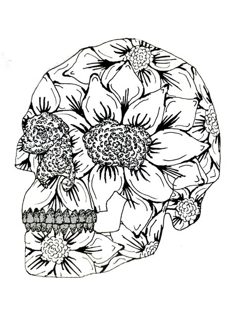 skullflowertattooartdrawing tattoo art drawings flower skull