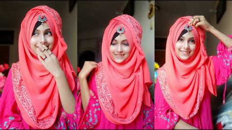 gorgeous hijab style showing  border  full coverage
