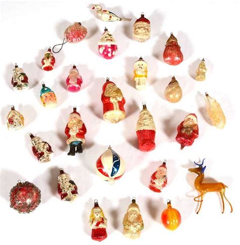 26 Vintage Blown Glass Christmas Tree Ornaments