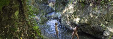 naturist camping with swimming in a natural water and naturist walks