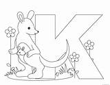 Animal Alphabet Letter Printable Coloring Kangaroo Pages Letters Kids sketch template