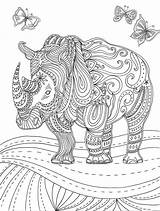 Ausmalbilder Erwachsene Muster Tiere Kleurplaten Volwassenen Neushoorn Schwer Tegning Mandala Zentangle Beste Pinnwand Auswählen Herunterladen sketch template