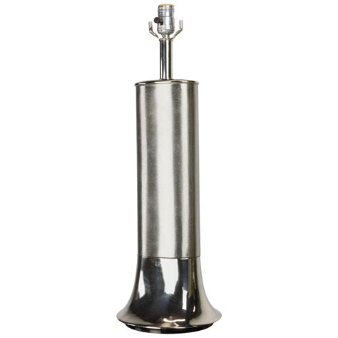 rosewood and brushed aluminium cylinder table lamp by laurel circa
