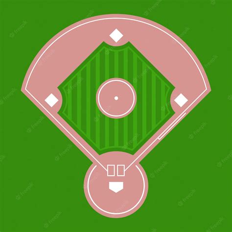 vista superior del campo de diamante de beisbol vector premium