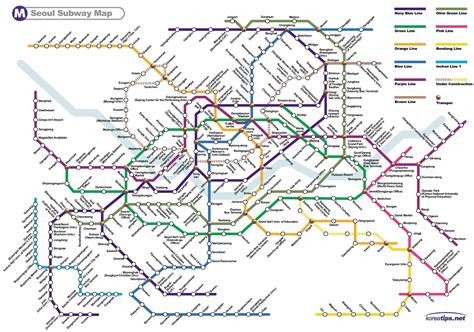 seoul korea subway map english map  world