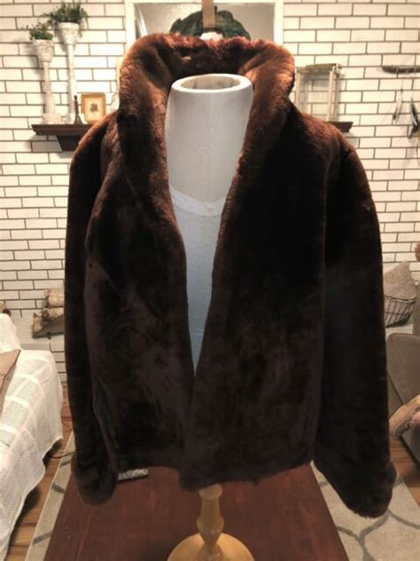 fur label authority luxurious soft sheared real fur coat brown size sm ebay
