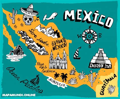 mapa de mexico politico  fisico calidad hd  imprimir