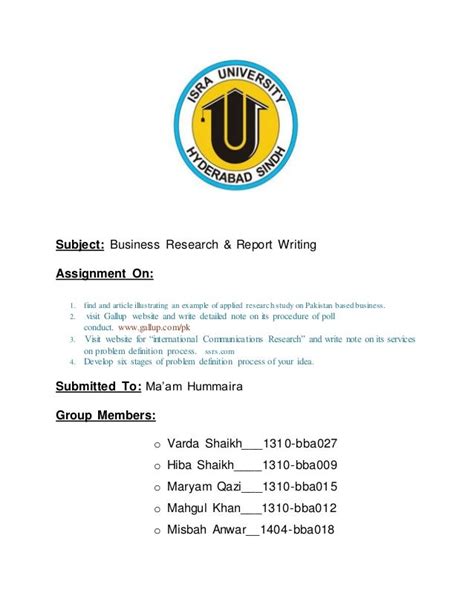 business research report writing