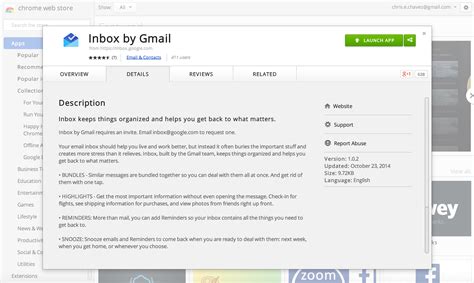 inbox  gmail chrome app