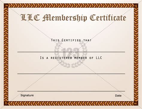 llc membership certificate template  templates  templates