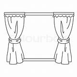 Curtain Outline Vector sketch template