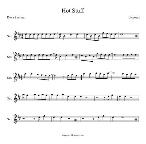 Tubescore Hot Stuff Sheet Music For Alto Saxophone By