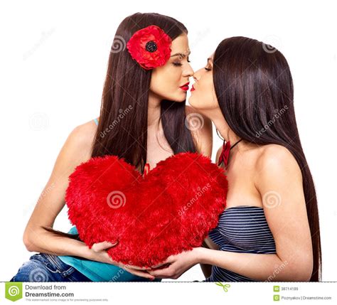 two lesbian women kissing stock image image of erotic 38714189