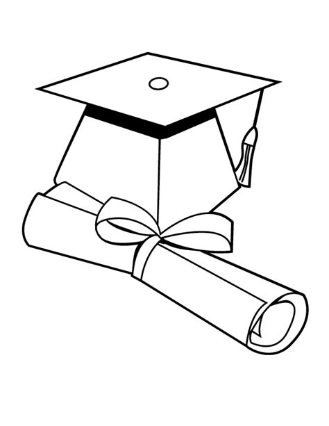 graduation hat coloring page coloring home