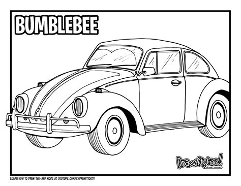 bumblebee car coloring page  popular svg file