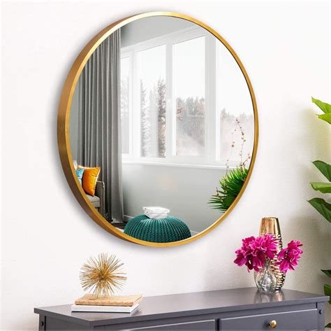 neutype  gold  wall mirror modern aluminum alloy frame accent wall mounted decorative